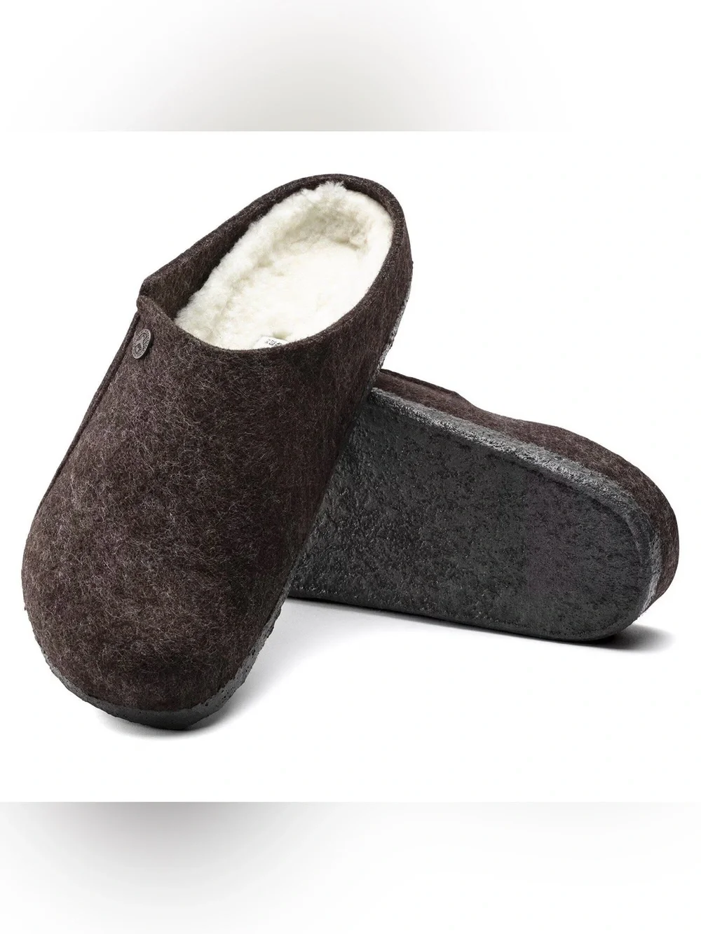 Birkenstock Zermatt Shearling Felt Mocha Brown Felt Wool Slippers EU42 M9 W11